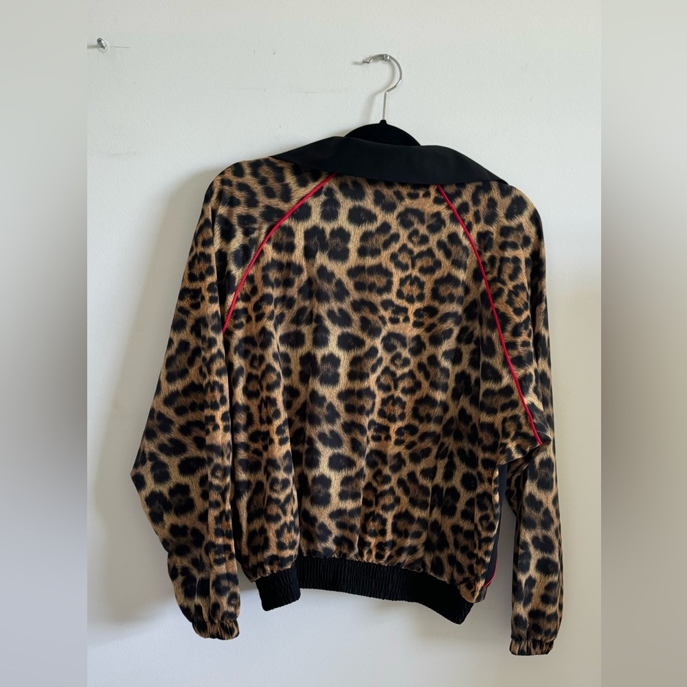 Terez Size Xs Leopard Print Colorblock Zip Up Moc… - image 7